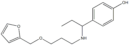 4-(1-{[3-(furan-2-ylmethoxy)propyl]amino}propyl)phenol Struktur