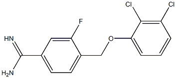 4-(2,3-dichlorophenoxymethyl)-3-fluorobenzene-1-carboximidamide 化学構造式