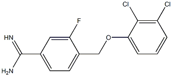 4-(2,3-dichlorophenoxymethyl)-3-fluorobenzene-1-carboximidamide Struktur