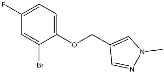 4-(2-bromo-4-fluorophenoxymethyl)-1-methyl-1H-pyrazole 化学構造式