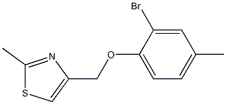 4-(2-bromo-4-methylphenoxymethyl)-2-methyl-1,3-thiazole,,结构式