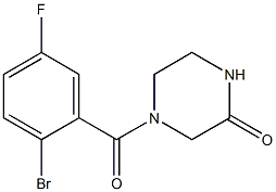 4-(2-bromo-5-fluorobenzoyl)piperazin-2-one Struktur