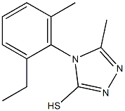 4-(2-ethyl-6-methylphenyl)-5-methyl-4H-1,2,4-triazole-3-thiol Struktur