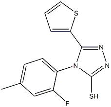 4-(2-fluoro-4-methylphenyl)-5-(thiophen-2-yl)-4H-1,2,4-triazole-3-thiol Struktur