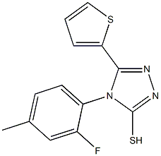 4-(2-fluoro-4-methylphenyl)-5-(thiophen-2-yl)-4H-1,2,4-triazole-3-thiol,,结构式