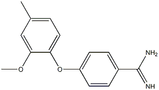 4-(2-methoxy-4-methylphenoxy)benzene-1-carboximidamide Struktur