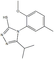 4-(2-methoxy-5-methylphenyl)-5-(propan-2-yl)-4H-1,2,4-triazole-3-thiol,,结构式