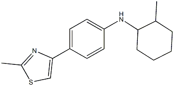 4-(2-methyl-1,3-thiazol-4-yl)-N-(2-methylcyclohexyl)aniline,,结构式