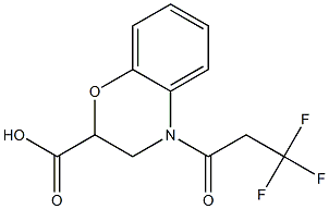 4-(3,3,3-trifluoropropanoyl)-3,4-dihydro-2H-1,4-benzoxazine-2-carboxylic acid,,结构式