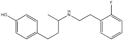 4-(3-{[2-(2-fluorophenyl)ethyl]amino}butyl)phenol 化学構造式