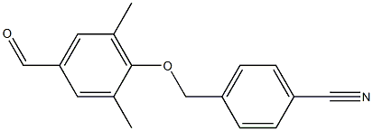 4-(4-formyl-2,6-dimethylphenoxymethyl)benzonitrile Struktur