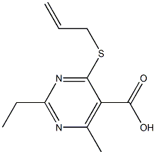 4-(allylthio)-2-ethyl-6-methylpyrimidine-5-carboxylic acid 化学構造式