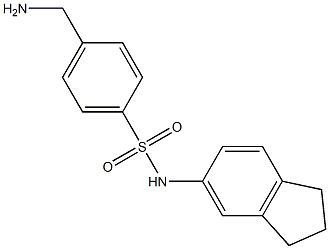 4-(aminomethyl)-N-(2,3-dihydro-1H-inden-5-yl)benzene-1-sulfonamide Struktur