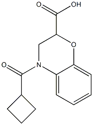 4-(cyclobutylcarbonyl)-3,4-dihydro-2H-1,4-benzoxazine-2-carboxylic acid 化学構造式