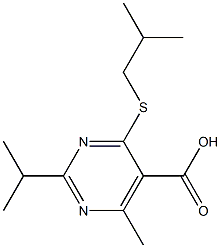 4-(isobutylthio)-2-isopropyl-6-methylpyrimidine-5-carboxylic acid Struktur
