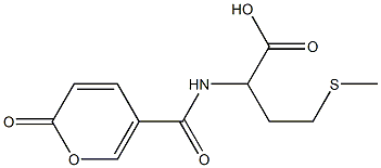 4-(methylthio)-2-{[(2-oxo-2H-pyran-5-yl)carbonyl]amino}butanoic acid 化学構造式
