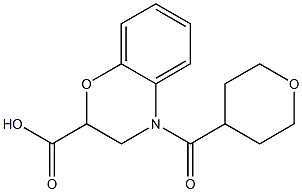 4-(oxan-4-ylcarbonyl)-3,4-dihydro-2H-1,4-benzoxazine-2-carboxylic acid Structure