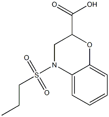 4-(propylsulfonyl)-3,4-dihydro-2H-1,4-benzoxazine-2-carboxylic acid 化学構造式