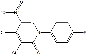 4,5-dichloro-2-(4-fluorophenyl)-6-nitropyridazin-3(2H)-one,,结构式