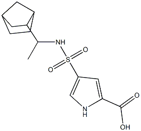 4-[(1-{bicyclo[2.2.1]heptan-2-yl}ethyl)sulfamoyl]-1H-pyrrole-2-carboxylic acid 化学構造式