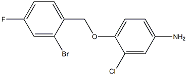 4-[(2-bromo-4-fluorobenzyl)oxy]-3-chloroaniline,,结构式