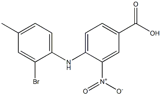 4-[(2-bromo-4-methylphenyl)amino]-3-nitrobenzoic acid Struktur