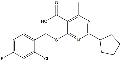 4-[(2-chloro-4-fluorobenzyl)thio]-2-cyclopentyl-6-methylpyrimidine-5-carboxylic acid