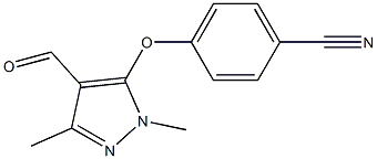 4-[(4-formyl-1,3-dimethyl-1H-pyrazol-5-yl)oxy]benzonitrile 化学構造式