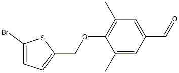 4-[(5-bromothiophen-2-yl)methoxy]-3,5-dimethylbenzaldehyde,,结构式