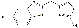 4-[(5-chloro-1,3-benzoxazol-2-yl)methyl]-1,3-thiazol-2-amine,,结构式
