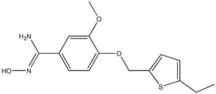 4-[(5-ethylthiophen-2-yl)methoxy]-N'-hydroxy-3-methoxybenzene-1-carboximidamide Struktur