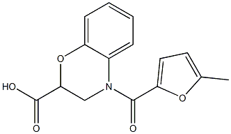 4-[(5-methylfuran-2-yl)carbonyl]-3,4-dihydro-2H-1,4-benzoxazine-2-carboxylic acid 结构式