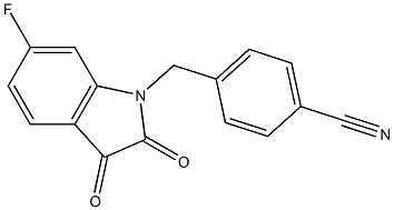4-[(6-fluoro-2,3-dioxo-2,3-dihydro-1H-indol-1-yl)methyl]benzonitrile Struktur