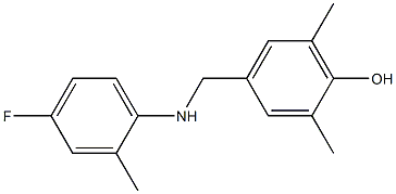 4-{[(4-fluoro-2-methylphenyl)amino]methyl}-2,6-dimethylphenol Struktur