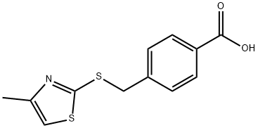 4-{[(4-methyl-1,3-thiazol-2-yl)sulfanyl]methyl}benzoic acid Struktur