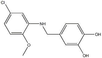 4-{[(5-chloro-2-methoxyphenyl)amino]methyl}benzene-1,2-diol,,结构式