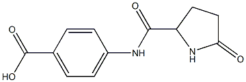 4-{[(5-oxopyrrolidin-2-yl)carbonyl]amino}benzoic acid Struktur