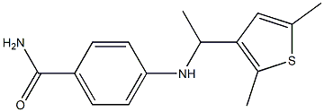 4-{[1-(2,5-dimethylthiophen-3-yl)ethyl]amino}benzamide 结构式