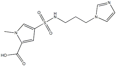 4-{[3-(1H-imidazol-1-yl)propyl]sulfamoyl}-1-methyl-1H-pyrrole-2-carboxylic acid 化学構造式