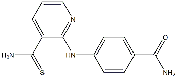 4-{[3-(aminocarbonothioyl)pyridin-2-yl]amino}benzamide 化学構造式