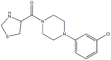 4-{[4-(3-chlorophenyl)piperazin-1-yl]carbonyl}-1,3-thiazolidine 化学構造式