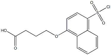 4-{[4-(chlorosulfonyl)naphthalen-1-yl]oxy}butanoic acid 化学構造式