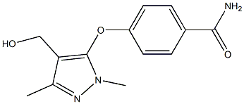 4-{[4-(hydroxymethyl)-1,3-dimethyl-1H-pyrazol-5-yl]oxy}benzamide Structure