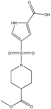 4-{[4-(methoxycarbonyl)piperidine-1-]sulfonyl}-1H-pyrrole-2-carboxylic acid Structure