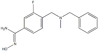 4-{[benzyl(methyl)amino]methyl}-3-fluoro-N'-hydroxybenzenecarboximidamide 化学構造式