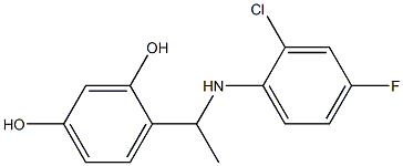 4-{1-[(2-chloro-4-fluorophenyl)amino]ethyl}benzene-1,3-diol Struktur