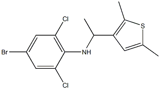 4-bromo-2,6-dichloro-N-[1-(2,5-dimethylthiophen-3-yl)ethyl]aniline Struktur