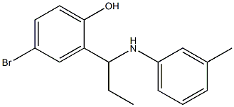 4-bromo-2-{1-[(3-methylphenyl)amino]propyl}phenol 化学構造式