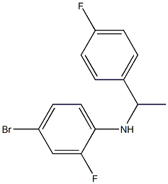 4-bromo-2-fluoro-N-[1-(4-fluorophenyl)ethyl]aniline Struktur
