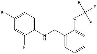 4-bromo-2-fluoro-N-{[2-(trifluoromethoxy)phenyl]methyl}aniline 结构式